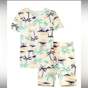 Boys/Unisex Cat & Jack Pajama Set Island Palm Trees Beige New size 14